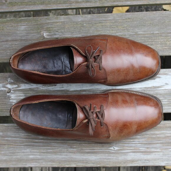 VTG 80s Church's Brown Plain Toe Derby, Men's size 8 F(wide) US, Made in England - Picture 9 of 13
